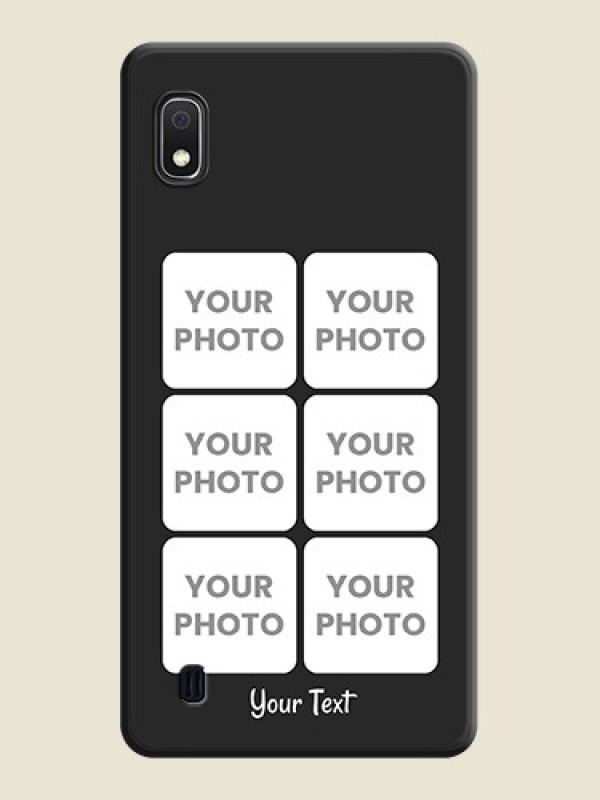 Custom Floral Art with 6 Image Holder on Photo on Space Black Soft Matte Mobile Case - Galaxy A10 - alternate view