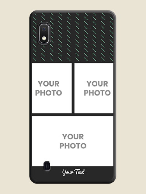 Custom Cross Dotted Pattern with 2 Image Holder  on Personalised Space Black Soft Matte Cases - Galaxy A10 - alternate view