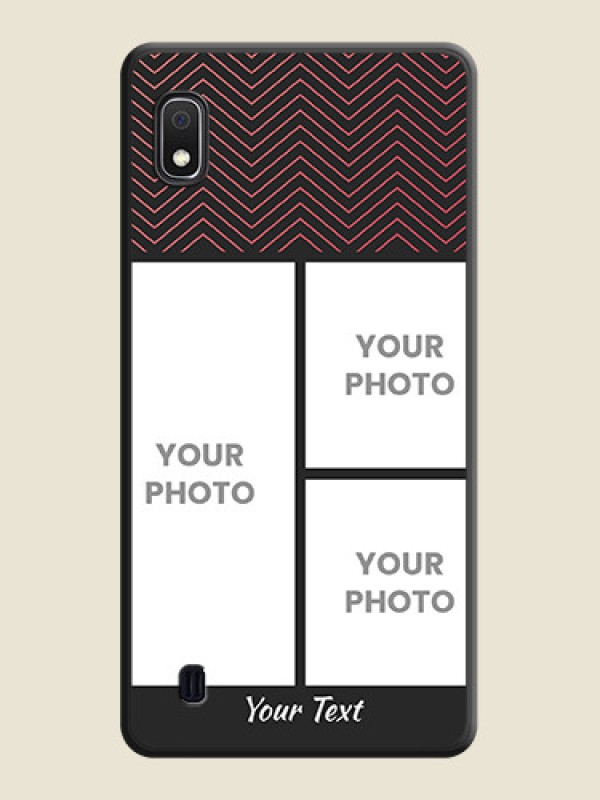 Custom Wave Pattern with 3 Image Holder on Space Black Custom Soft Matte Back Cover - Galaxy A10 - alternate view