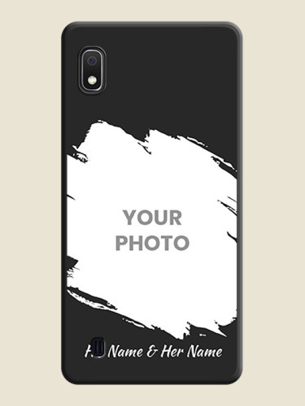 Custom Grunge Brush Strokes on Photo on Space Black Soft Matte Back Cover - Galaxy A10 - alternate view