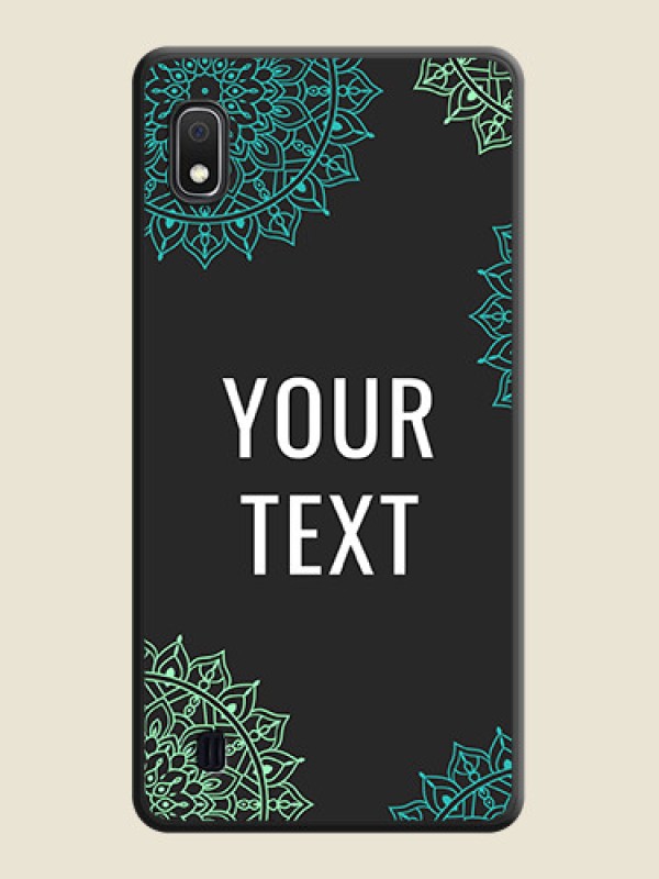 Custom Your Name with Floral Design on Space Black Custom Soft Matte Back Cover - Galaxy A10 - alternate view