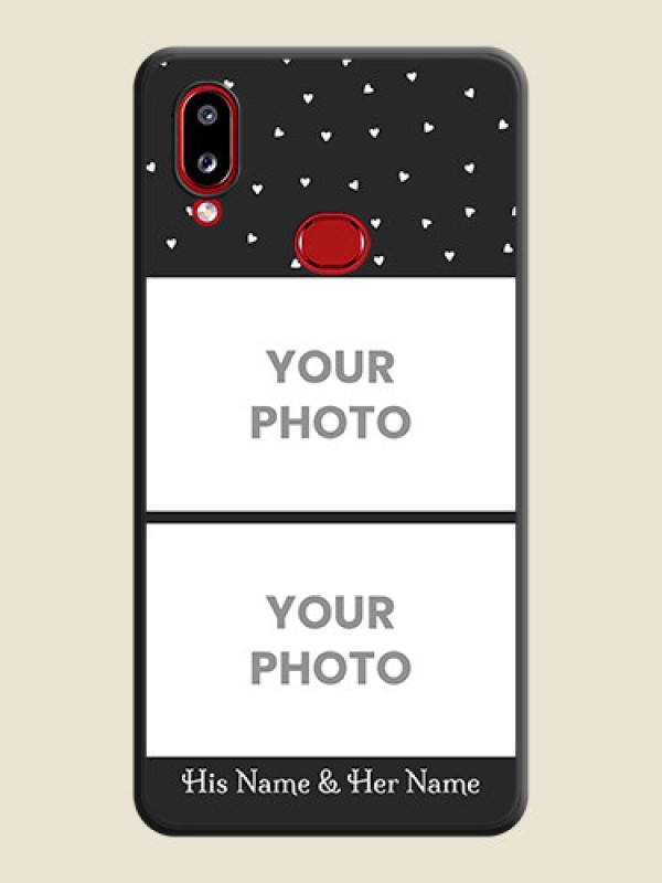 Custom Miniature Love Symbols with Name on Space Black Custom Soft Matte Back Cover - Galaxy A10s - alternate view