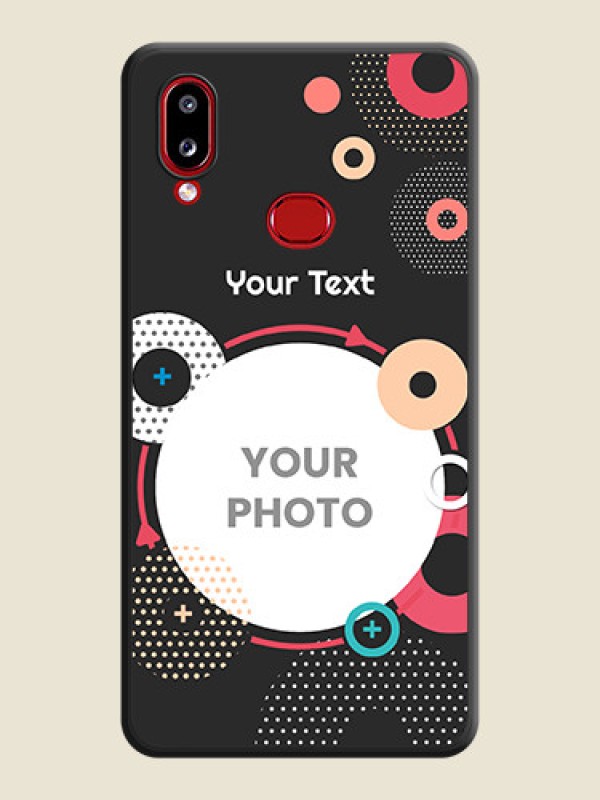 Custom Multicoloured Round Image on Personalised Space Black Soft Matte Cases - Galaxy A10s - alternate view