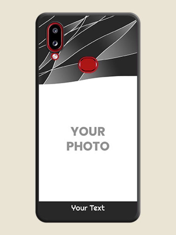 Custom Mixed Wave Lines on Photo on Space Black Soft Matte Mobile Cover - Galaxy A10s - alternate view