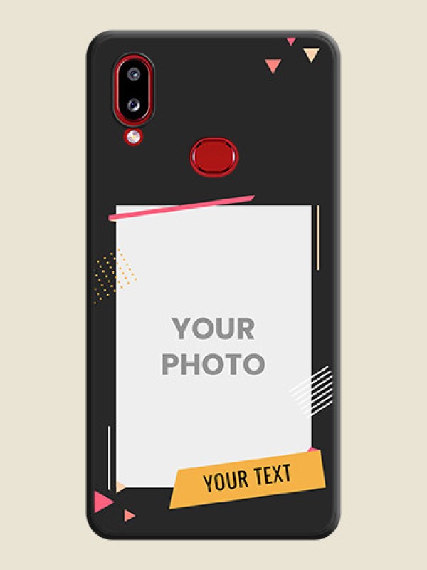 Custom Photo Frame with Triangle Small Dots on Photo on Space Black Soft Matte Back Cover - Galaxy A10s - alternate view
