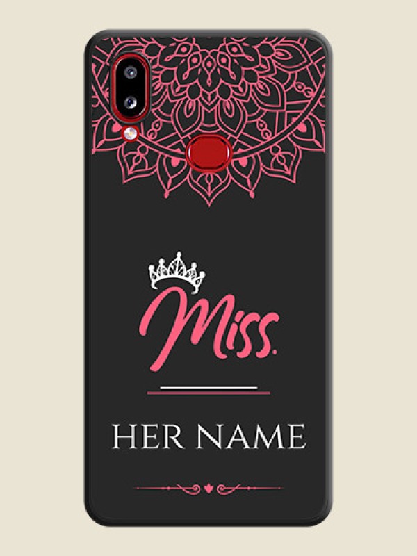 Custom Mrs Name with Floral Design on Space Black Personalized Soft Matte Phone Covers - Galaxy A10s - alternate view