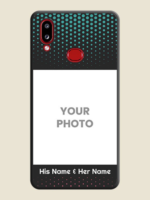 Custom Faded Dots with Grunge Photo Frame and Text on Space Black Custom Soft Matte Phone Cases - Galaxy A10s - alternate view