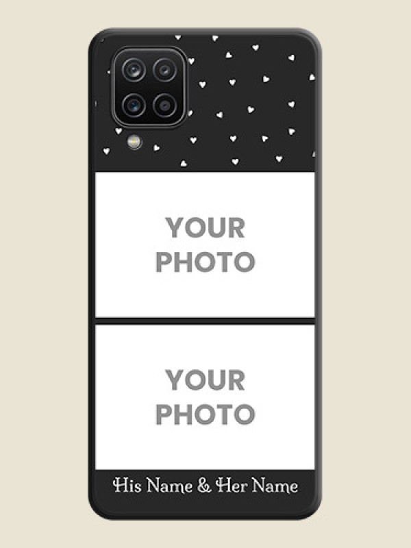 Custom Miniature Love Symbols with Name on Space Black Custom Soft Matte Back Cover - Galaxy A12 - alternate view