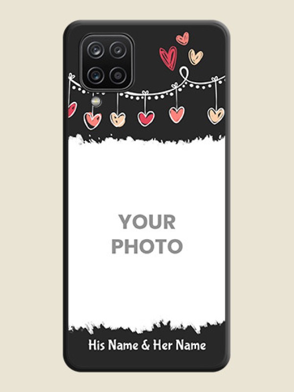 Custom Pink Love Hangings with Name on Space Black Custom Soft Matte Phone Cases - Galaxy A12 - alternate view