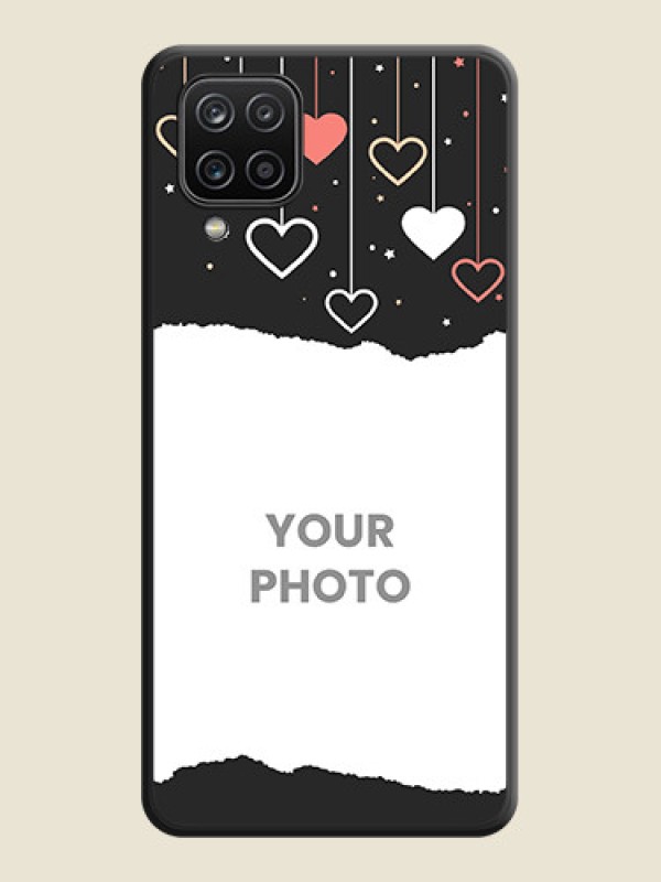 Custom Love Hangings with Splash Wave Picture on Space Black Custom Soft Matte Phone Back Cover - Galaxy A12 - alternate view