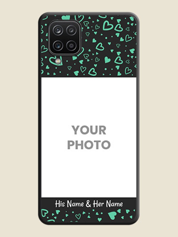 Custom Sea Green Indefinite Love Pattern on Photo on Space Black Soft Matte Mobile Cover - Galaxy A12 - alternate view