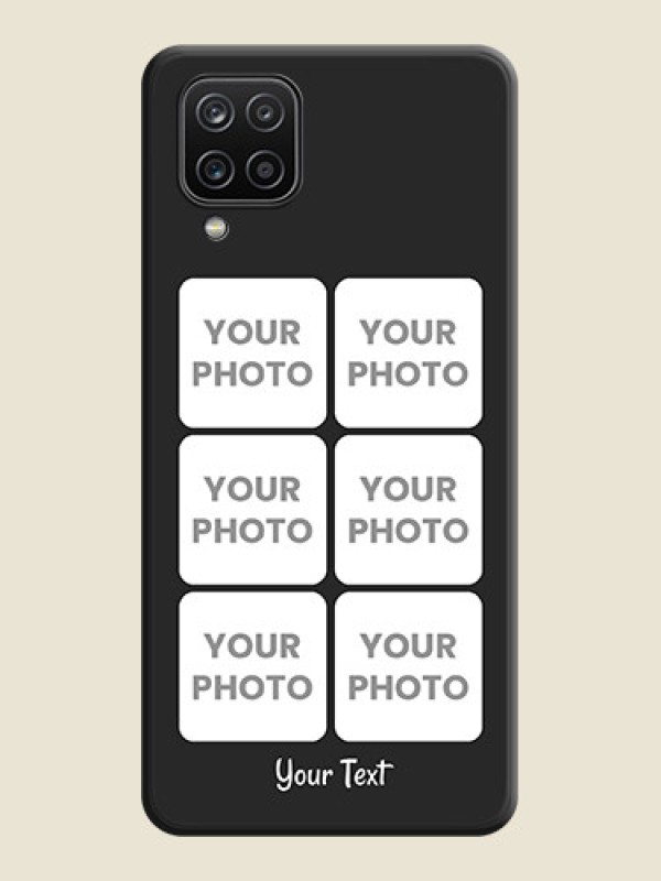 Custom Floral Art with 6 Image Holder on Photo on Space Black Soft Matte Mobile Case - Galaxy A12 - alternate view