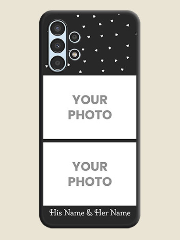 Custom Miniature Love Symbols with Name on Space Black Custom Soft Matte Back Cover - Galaxy A13 - alternate view