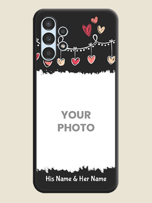 Custom Pink Love Hangings with Name on Space Black Custom Soft Matte Phone Cases - Galaxy A13 - alternate view