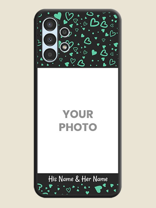 Custom Sea Green Indefinite Love Pattern on Photo on Space Black Soft Matte Mobile Cover - Galaxy A13 - alternate view