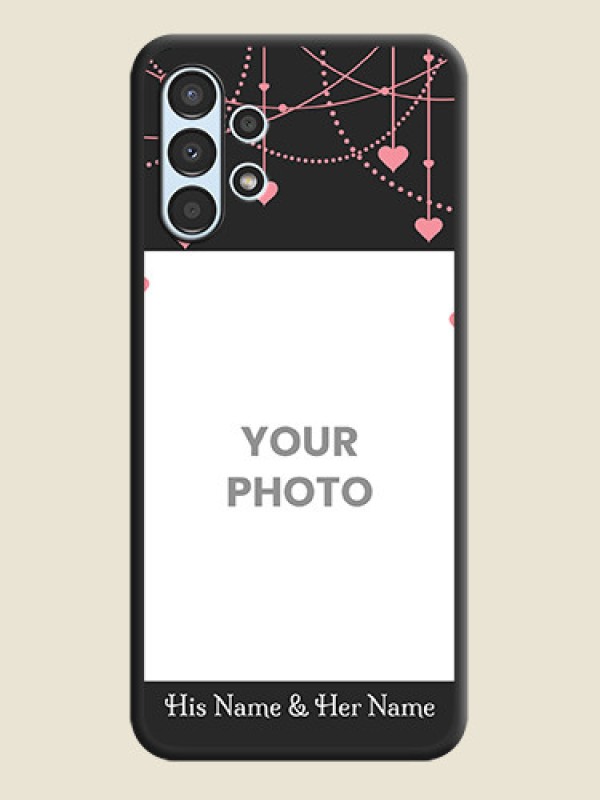 Custom Pink Love Hangings with Text on Space Black Custom Soft Matte Back Cover - Galaxy A13 - alternate view