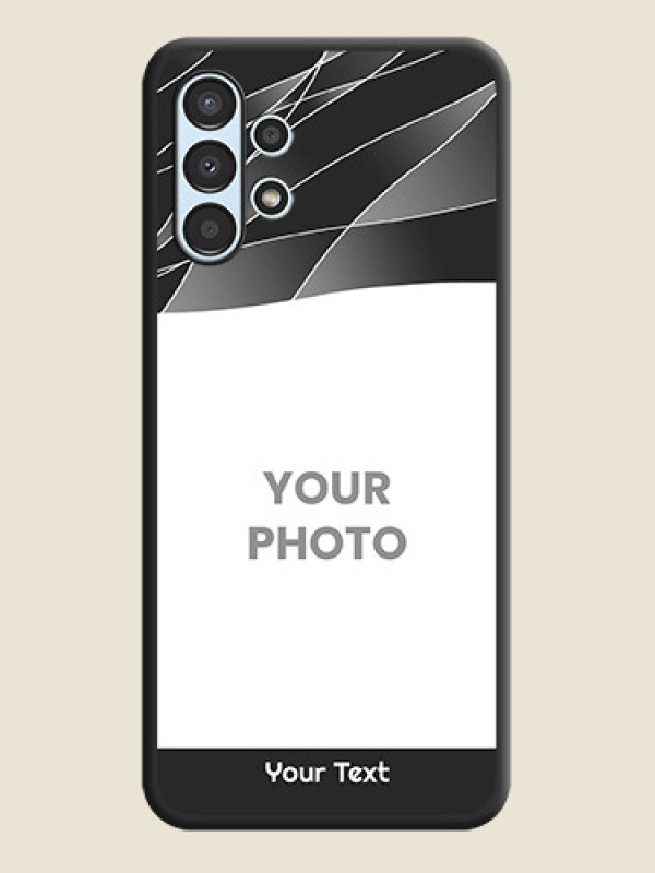 Custom Mixed Wave Lines on Photo on Space Black Soft Matte Mobile Cover - Galaxy A13 - alternate view