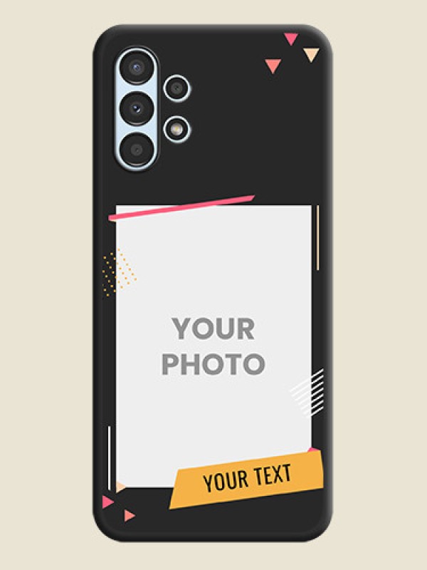 Custom Photo Frame with Triangle Small Dots on Photo on Space Black Soft Matte Back Cover - Galaxy A13 - alternate view