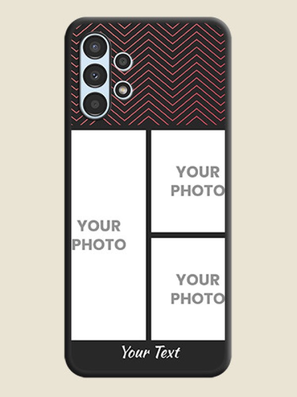 Custom Wave Pattern with 3 Image Holder on Space Black Custom Soft Matte Back Cover - Galaxy A13 - alternate view