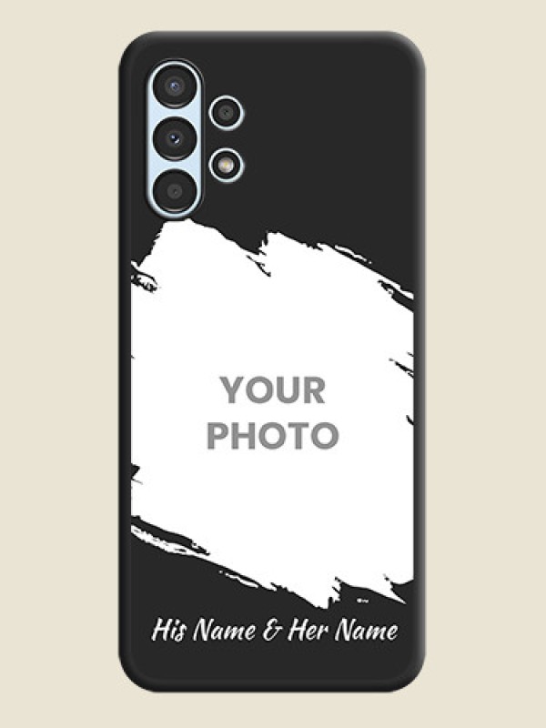 Custom Grunge Brush Strokes on Photo on Space Black Soft Matte Back Cover - Galaxy A13 - alternate view