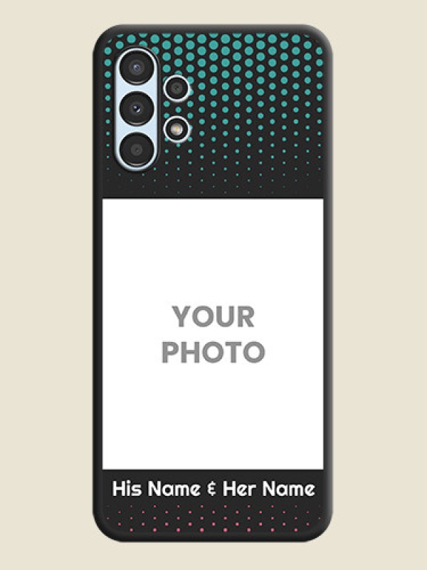 Custom Faded Dots with Grunge Photo Frame and Text on Space Black Custom Soft Matte Phone Cases - Galaxy A13 - alternate view