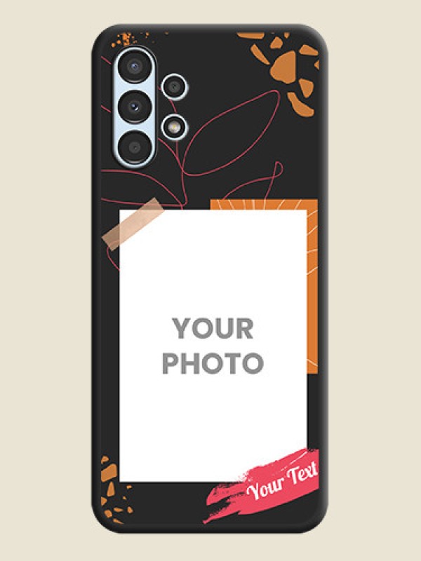 Custom Orange Photo Frame on Space Black Custom Soft Matte Phone Back Cover - Galaxy A13 - alternate view