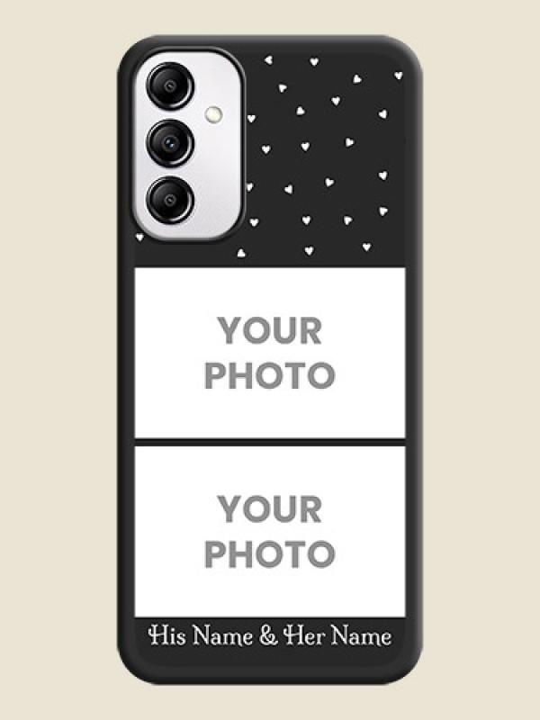 Custom Miniature Love Symbols with Name on Space Black Custom Soft Matte Back Cover -Galaxy A14 4G - alternate view