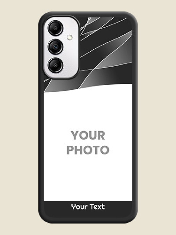 Custom Mixed Wave Lines - Photo on Space Black Soft Matte Mobile Cover -Galaxy A14 4G - alternate view