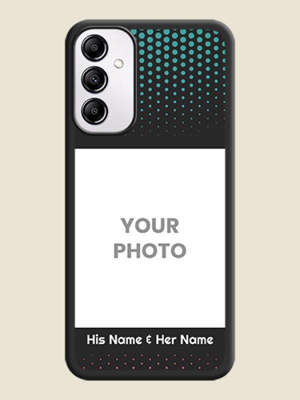 Custom Faded Dots with Grunge Photo Frame and Text on Space Black Custom Soft Matte Phone Cases -Galaxy A14 4G - alternate view