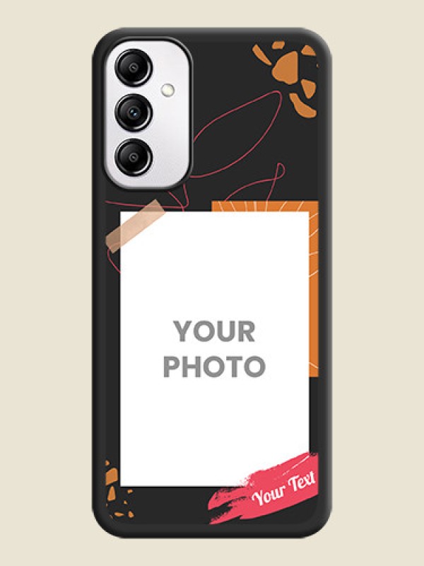 Custom Orange Photo Frame on Space Black Custom Soft Matte Phone Back Cover -Galaxy A14 4G - alternate view
