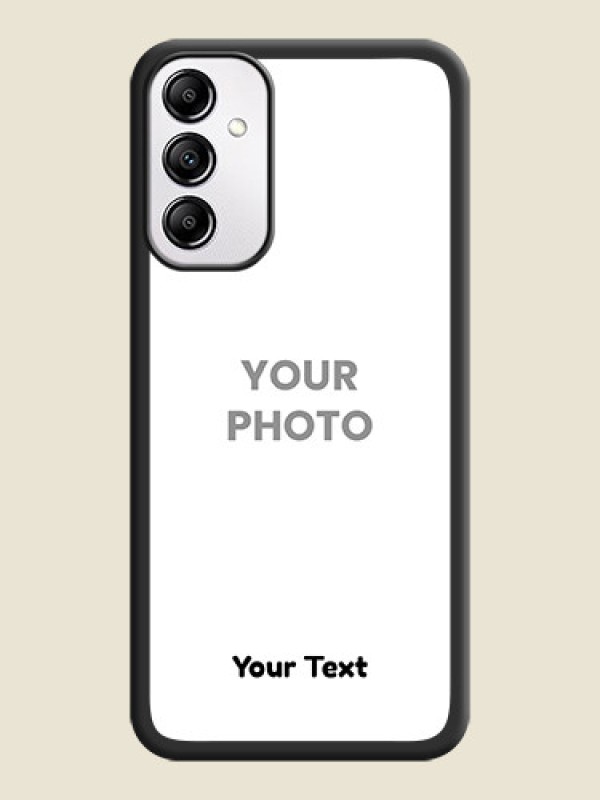Custom Full Single Pic Upload With Text On Space Black Personalized Soft Matte Phone Covers -AppleGalaxy A14 4G - alternate view