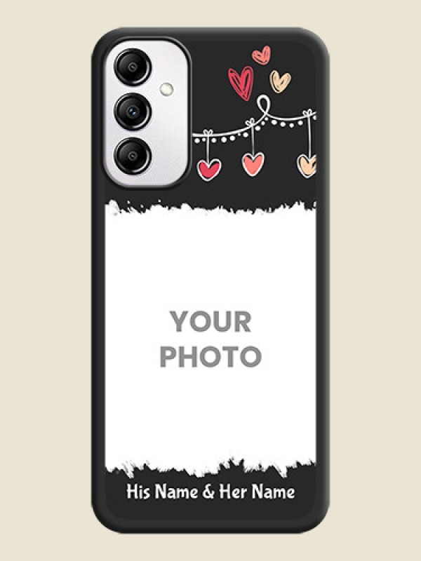 Custom Pink Love Hangings with Name on Space Black Custom Soft Matte Phone Cases - Samsung Galaxy A14 - alternate view
