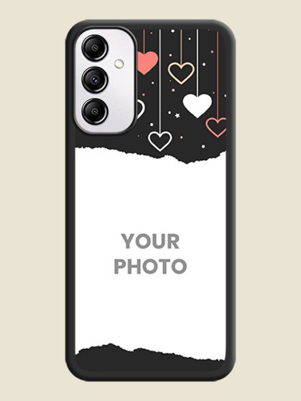 Custom Love Hangings with Splash Wave Picture on Space Black Custom Soft Matte Phone Back Cover - Samsung Galaxy A14 - alternate view