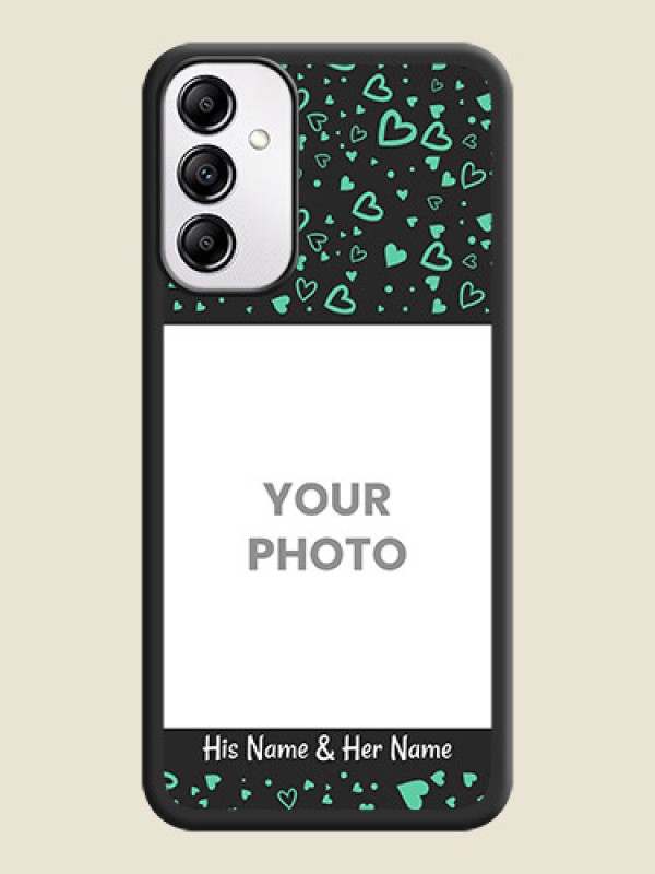 Custom Sea Green Indefinite Love Pattern on Photo on Space Black Soft Matte Mobile Cover - Samsung Galaxy A14 - alternate view