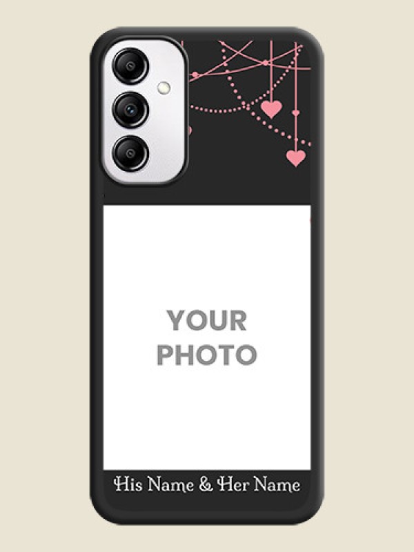 Custom Pink Love Hangings with Text on Space Black Custom Soft Matte Back Cover - Samsung Galaxy A14 - alternate view