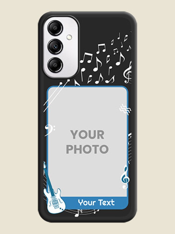 Custom Musical Theme Design with Text on Photo on Space Black Soft Matte Mobile Case - Samsung Galaxy A14 - alternate view