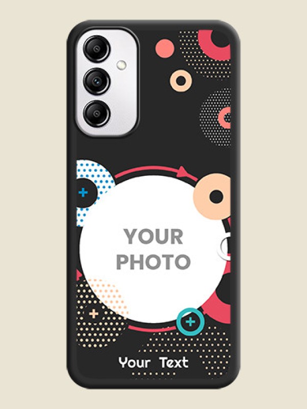 Custom Multicoloured Round Image on Personalised Space Black Soft Matte Cases - Samsung Galaxy A14 - alternate view