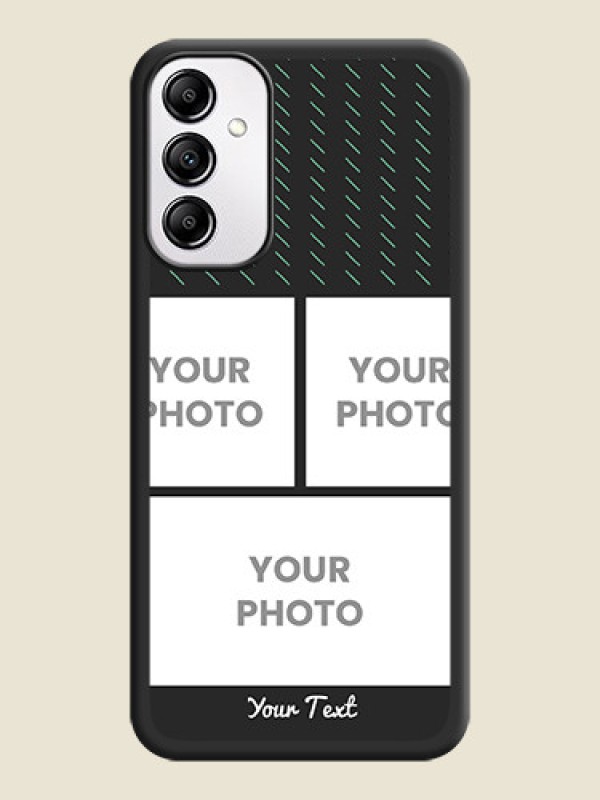 Custom Cross Dotted Pattern with 2 Image Holder  on Personalised Space Black Soft Matte Cases - Samsung Galaxy A14 - alternate view