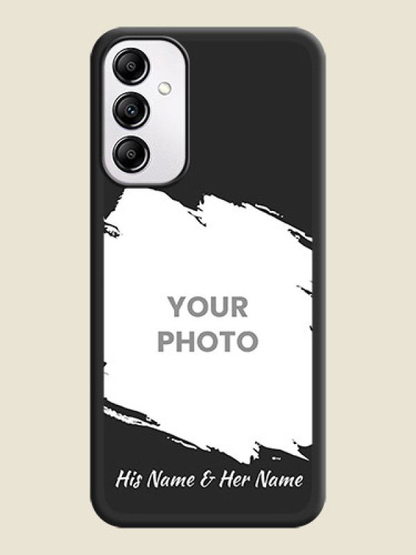 Custom Grunge Brush Strokes on Photo on Space Black Soft Matte Back Cover - Samsung Galaxy A14 - alternate view