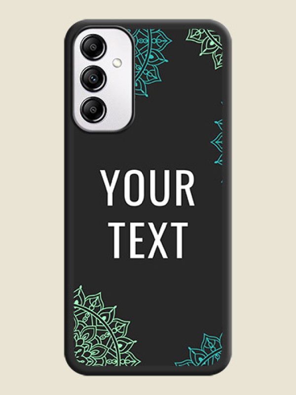 Custom Your Name with Floral Design on Space Black Custom Soft Matte Back Cover - Samsung Galaxy A14 - alternate view