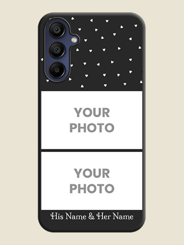 Custom Miniature Love Symbols with Name on Space Black Custom Soft Matte Back Cover - Galaxy A15 5G - alternate view