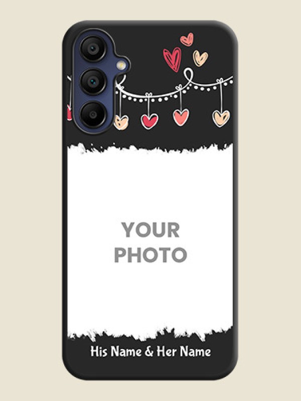 Custom Pink Love Hangings with Name on Space Black Custom Soft Matte Phone Cases - Galaxy A15 5G - alternate view