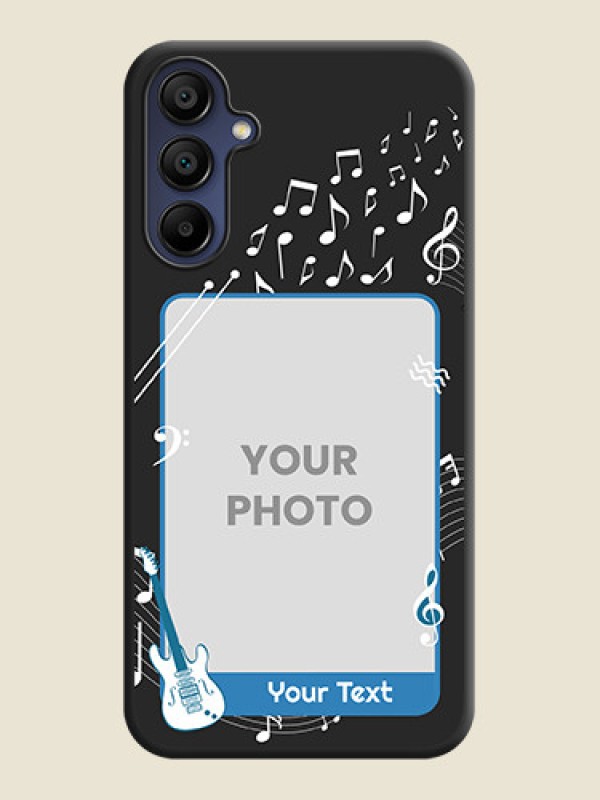 Custom Musical Theme Design with Text - Photo on Space Black Soft Matte Mobile Case - Galaxy A15 5G - alternate view