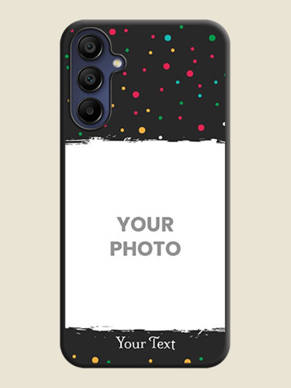 Custom Multicolor Dotted Pattern with Text on Space Black Custom Soft Matte Phone Back Cover - Galaxy A15 5G - alternate view