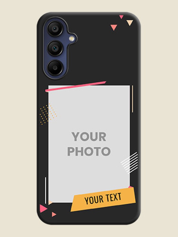 Custom Photo Frame with Triangle Small Dots - Photo on Space Black Soft Matte Back Cover - Galaxy A15 5G - alternate view