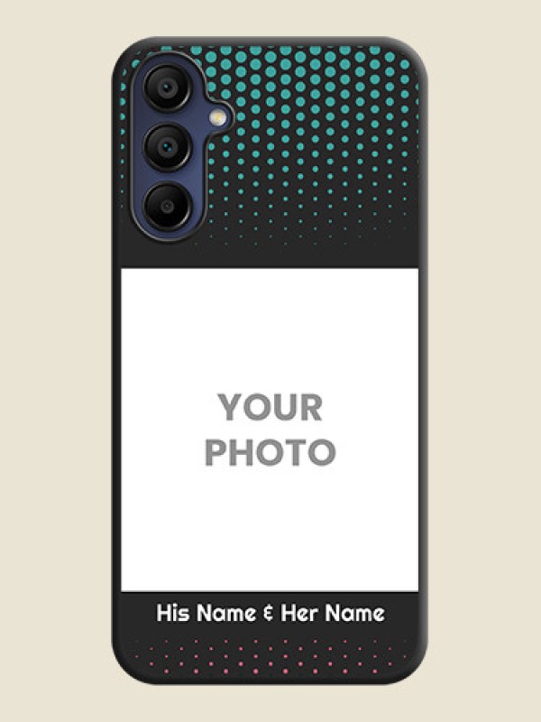 Custom Faded Dots with Grunge Photo Frame and Text on Space Black Custom Soft Matte Phone Cases - Galaxy A15 5G - alternate view