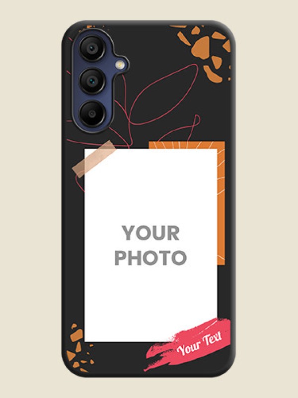 Custom Orange Photo Frame on Space Black Custom Soft Matte Phone Back Cover - Galaxy A15 5G - alternate view