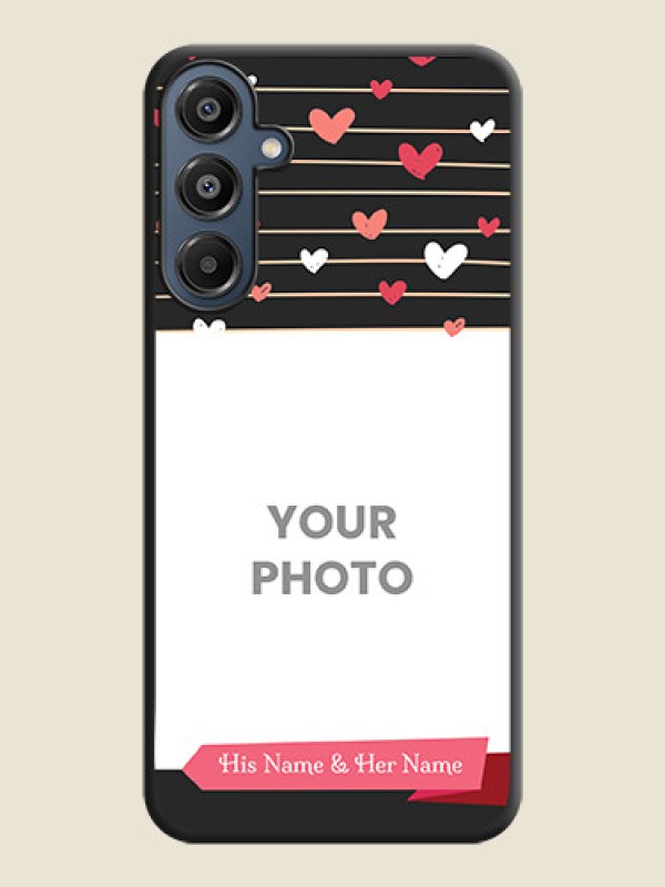 Custom Love Pattern with Name on Pink Ribbon on Photo On Space Black Custom Soft Matte Mobile Back Cover - Galaxy A16 5G - alternate view