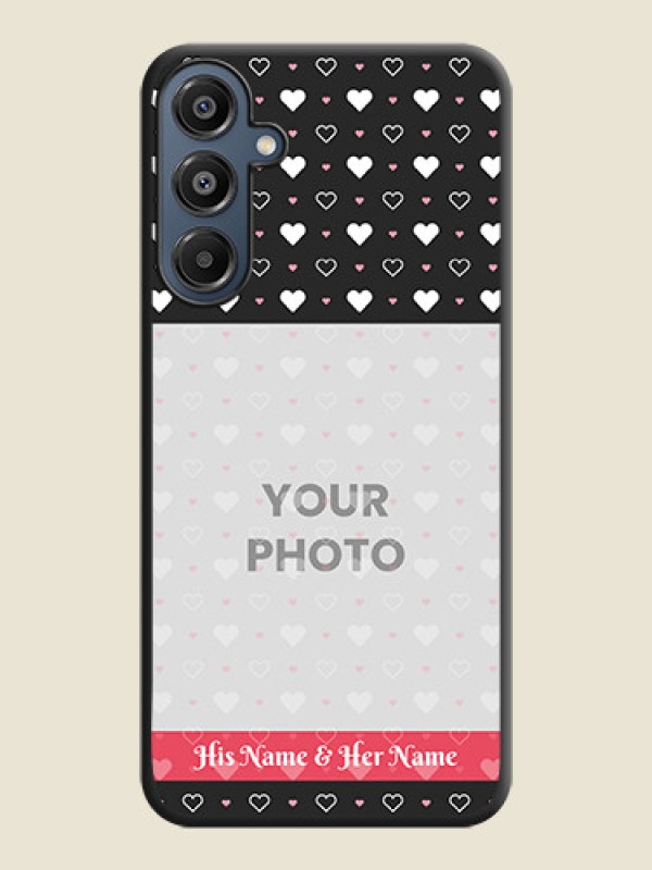 Custom White Color Love Symbols with Text Design on Photo On Space Black Custom Soft Matte Mobile Back Cover - Galaxy A16 5G - alternate view