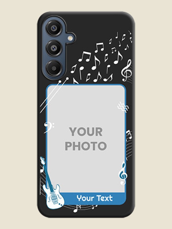 Custom Musical Theme Design with Text on Photo On Space Black Custom Soft Matte Mobile Back Cover - Galaxy A16 5G - alternate view